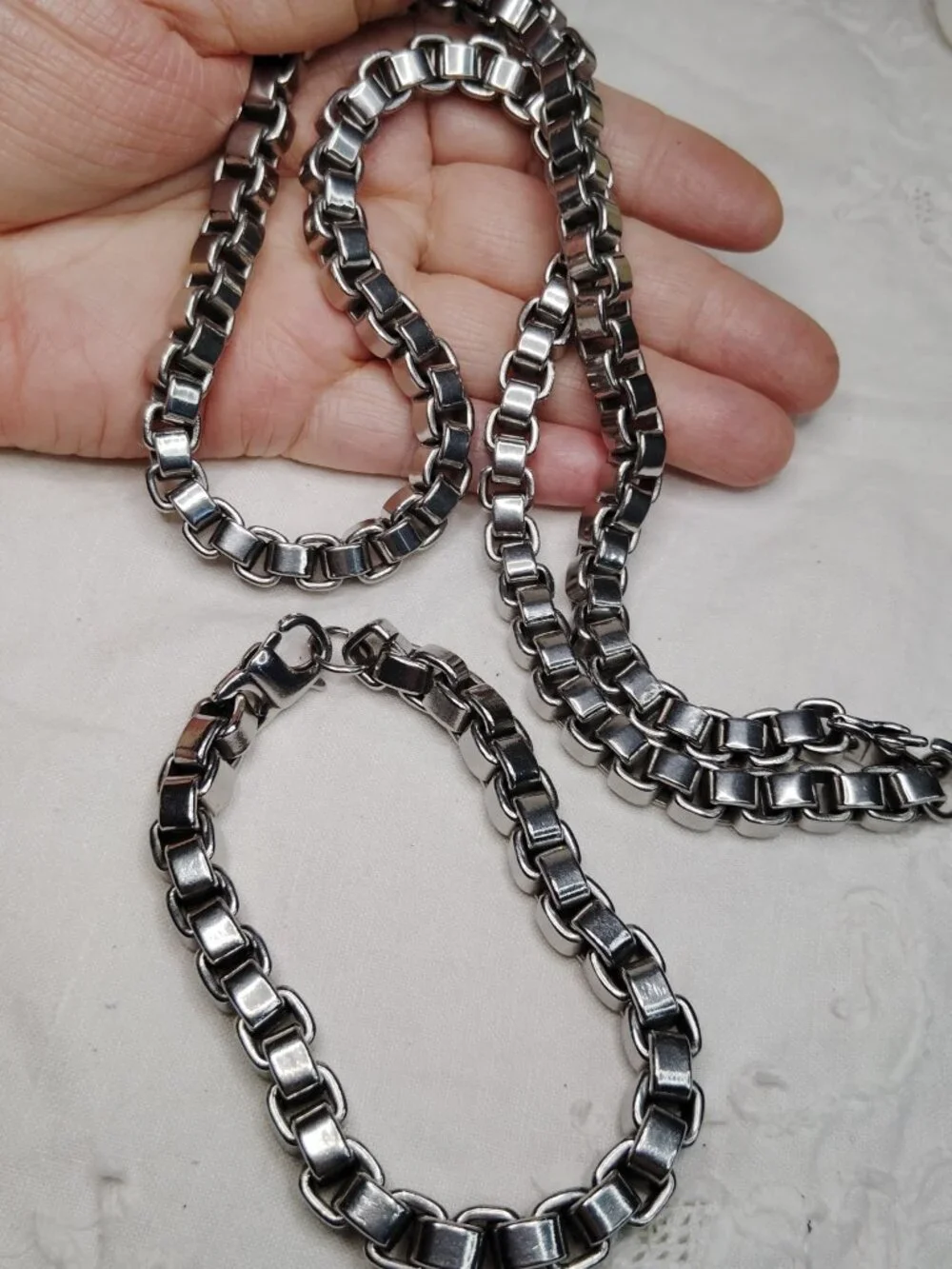 Men’s Stainless Steel Venetian Chain Set – 24